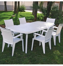 MESA ATLANTIC EXTENSIBLE 170/225X100XH73CM BLANCA