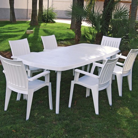 MESA ATLANTIC EXTENSIBLE 170/225X100XH73CM BLANCA