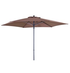 Parasol de acero con toldo de 2,10M MARRÓN