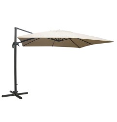 Parasol excéntrico aluminio con toldo 3x3xh2,57m