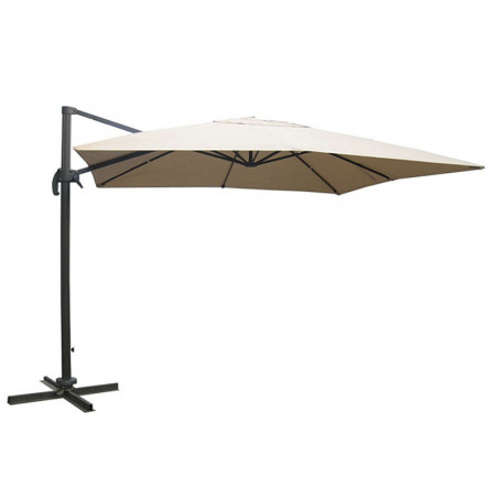 Parasol excéntrico aluminio con toldo 3x3xh2,57m