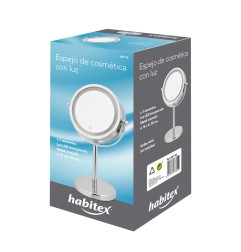 Espejo cosmética con luz LED 3 aumentos