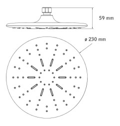 ROCIADOR DUCHA BERLIN SLIM 23CM. HABITEX