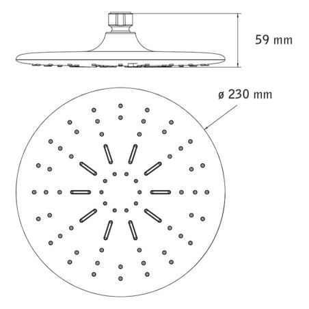 ROCIADOR DUCHA BERLIN SLIM 23CM. HABITEX