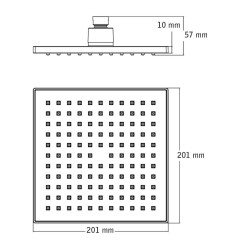 ROCIADOR DUCHA SINGAPUR 20X20CM.HABITEX