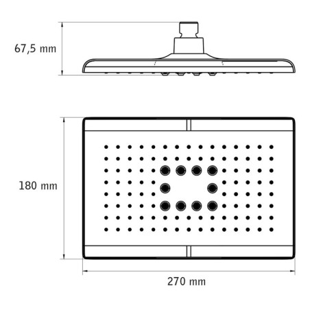ROCIADOR DUCHA OSLO 27X18 CM.HABITEX