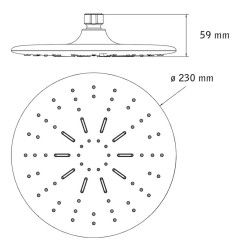ROCIADOR DUCHA OPORTO SLIM 23CM. HABITEX