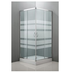 Mampara ducha angular 2 puertas plato 80x80 cm