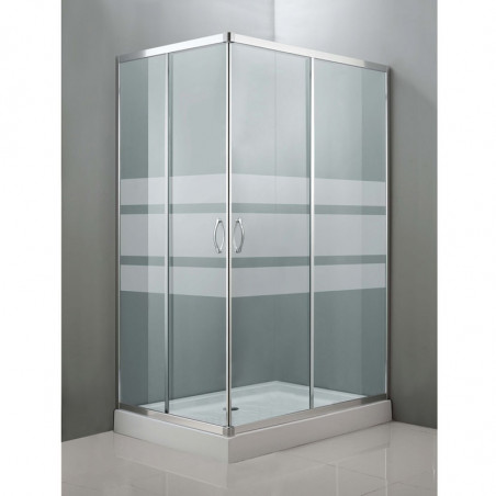 Mampara ducha angular 2 puertas plato 70x100 cm