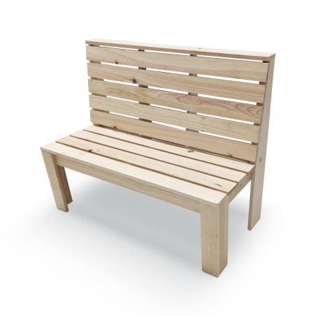 BANCO PINO ALISTONADO DOBLE 120X103X56CM