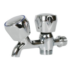 Grifo doble lavadora 1/2"