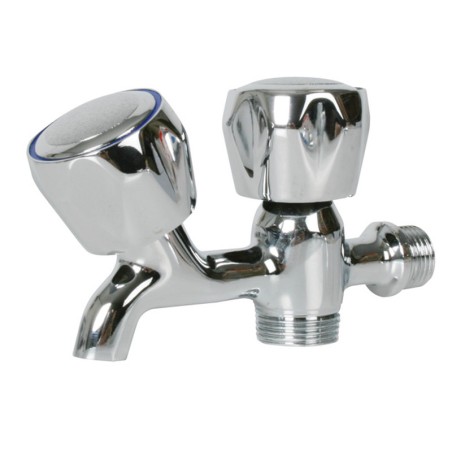 Grifo doble lavadora 1/2"