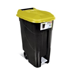 CUBO COMUNAL PEDAL Y RUEDAS ECO 80L