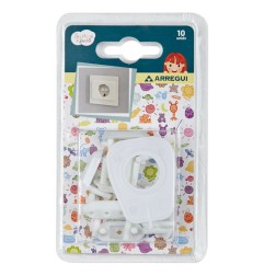 Protector enchufe fijo - seguridad infantil. 10 unidades