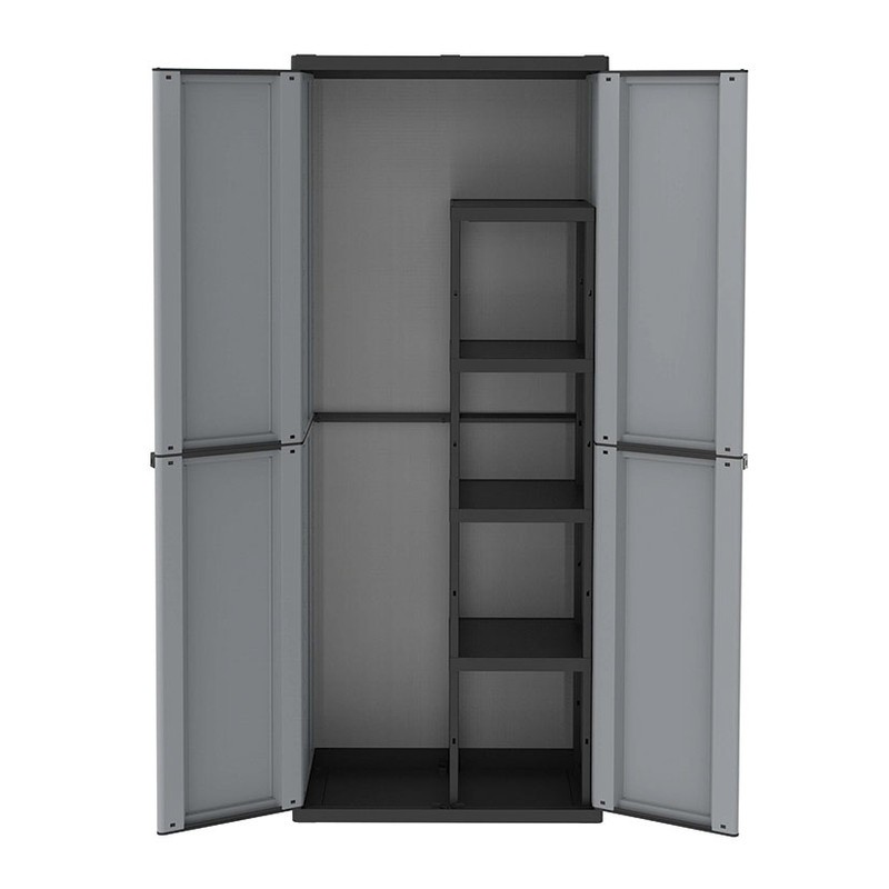 ARMARIO RESINA J-LINE  ESCOBERO GRIS/NEGRO