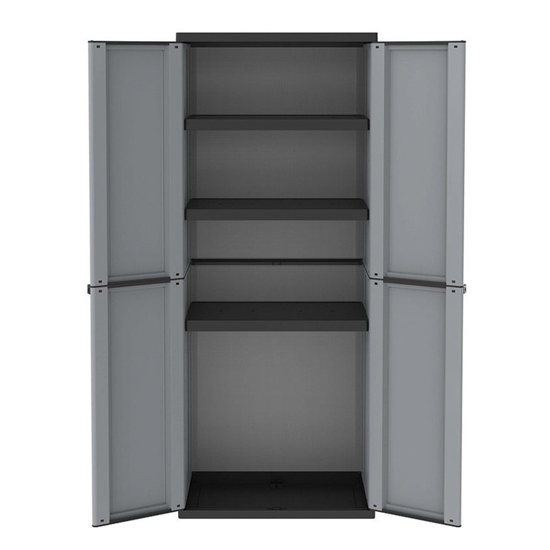 ARMARIO RESINA J-LINE  3 ESTANTES GRIS/NEGRO