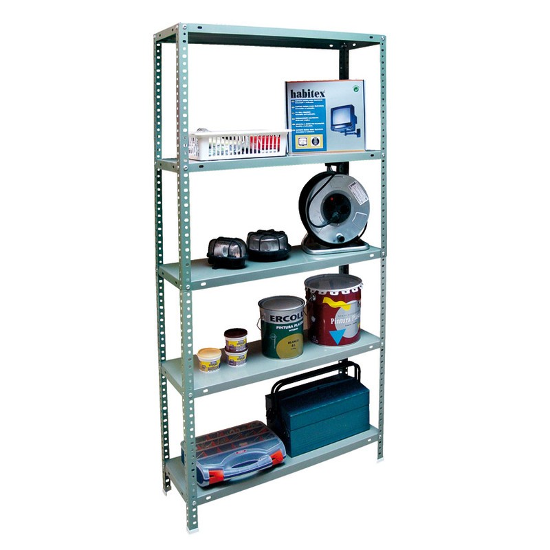 ESTANTERIA 5 BANDEJAS GRIS 90X30X180CM