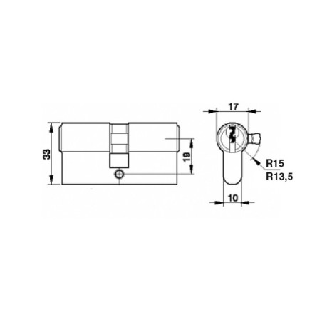 CILINDRO 70MM CENTRADO LATON YALE