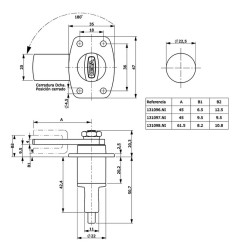 Cerradura sobreponer  para mueble de madera