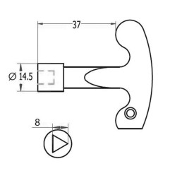 Llave cerradura triángulo - armario mod. 493
