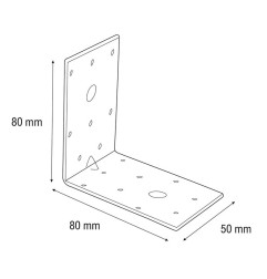 Herraje pergóla, escuadra angular pesante perforada modelo 1