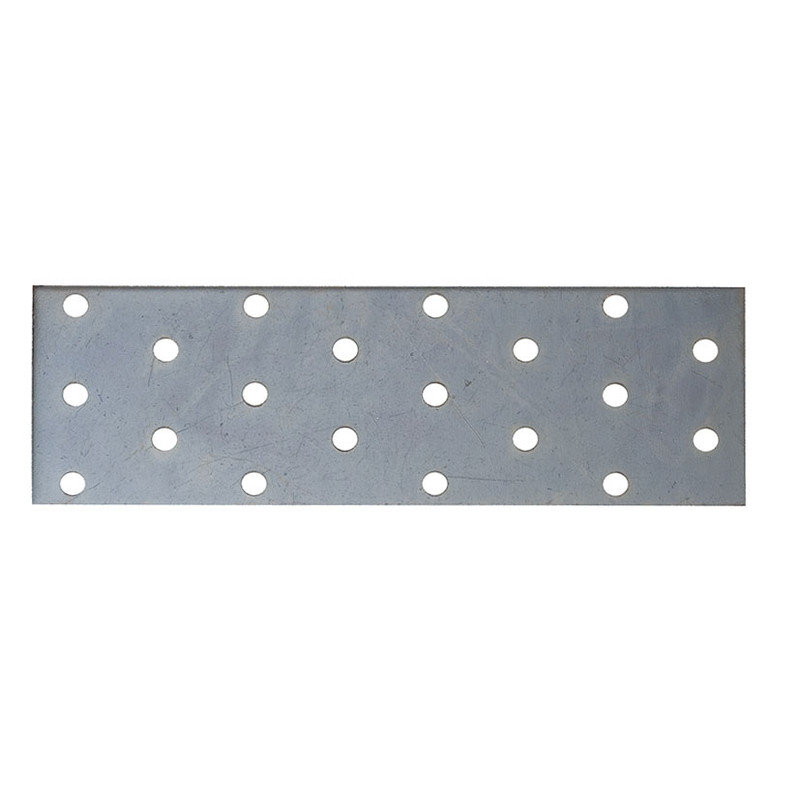 Herraje pérgola, placa rectangular pesante perforada canto recto modelo 2