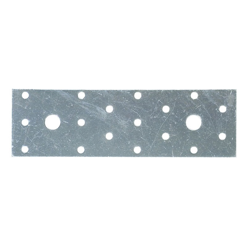 Herraje pérgola, placa rectangular pesante perforada canto recto modelo 1