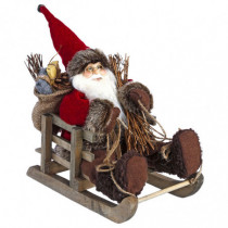 Figura Santa Claus tradicional con trineo 28 cm