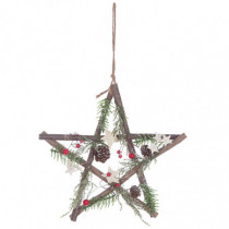 Estrella de madera decorada