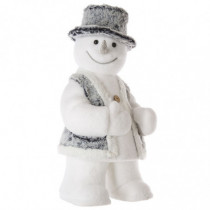 Figura muñeco de nieve con sombrero 50 cm