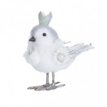 Figura pájaro con corona 18 cm