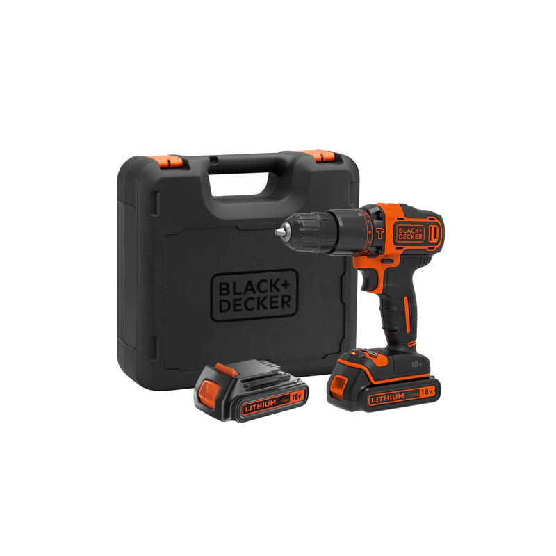 TALADRO PERCUTOR B&D BDCHD18KB 18V 2X1.5AH TALADRO PERCUTOR B&D BDCHD18KB 18V 2X1.5AH