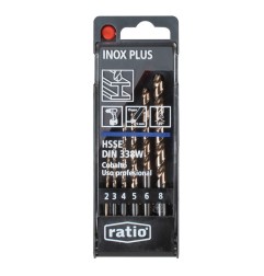 Kit 6 brocas - RATIO - Inox-Plus Hsse Ø 2-8mm