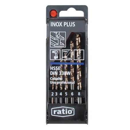 Kit 6 brocas - RATIO - Inox-Plus Hsse Ø 2-8mm