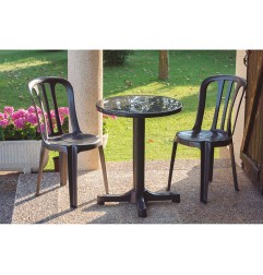 MESA BALCÓN Ø 60CM ANTRACITA