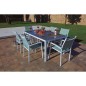 MESA ALUMINIO 180X100CM GRIS MALDIVAS