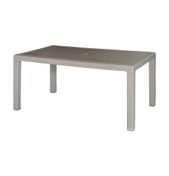 Mesa de resina rectangular taupé 150x90xh.72 cm