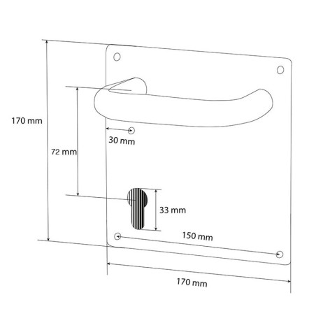 MANILLA PLACA 170x170.BOCALL. 72. INOX.
