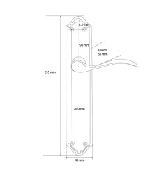 MANILLA. PLACA LAT. PUL SAT. 45xh255 mm.