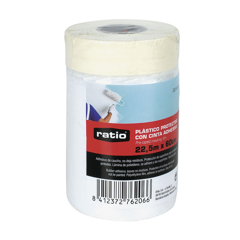 Cinta adhesiva de pintor - RATIO - plástico protector - 22.5 m