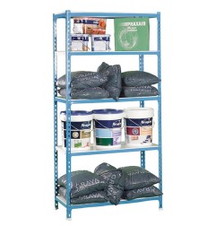 ESTANTERÍA METÁLICA 180X90X30CM AZUL/BLANCO