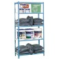 ESTANTERÍA METÁLICA 180X90X40CM AZUL/BLANCO