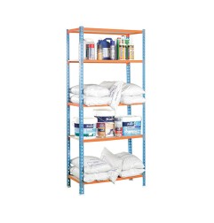 ESTANTERÍA METÁLICA 180X90X50CM AZUL/NARANJA