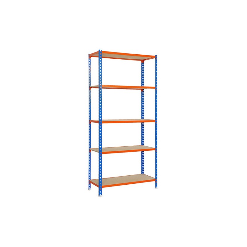 ESTANTERÍA METÁLICA 180X90X50CM AZUL/NARANJA