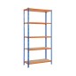 ESTANTERÍA METÁLICA 180X90X50CM AZUL/NARANJA