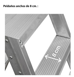 ESCALERA TIJERA DOBLE SUBIDA FARAONE 8+8 PELDAÑOS