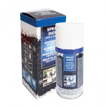 Kit spray de nieve artificial 150 ml con plantillas