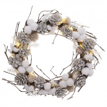 Corona Navidad decorada flor algodón ø 35cm