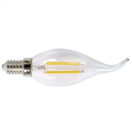 Bombilla con filamento LED vela decorativa transparente DUOLEC E14 luz fría 4W