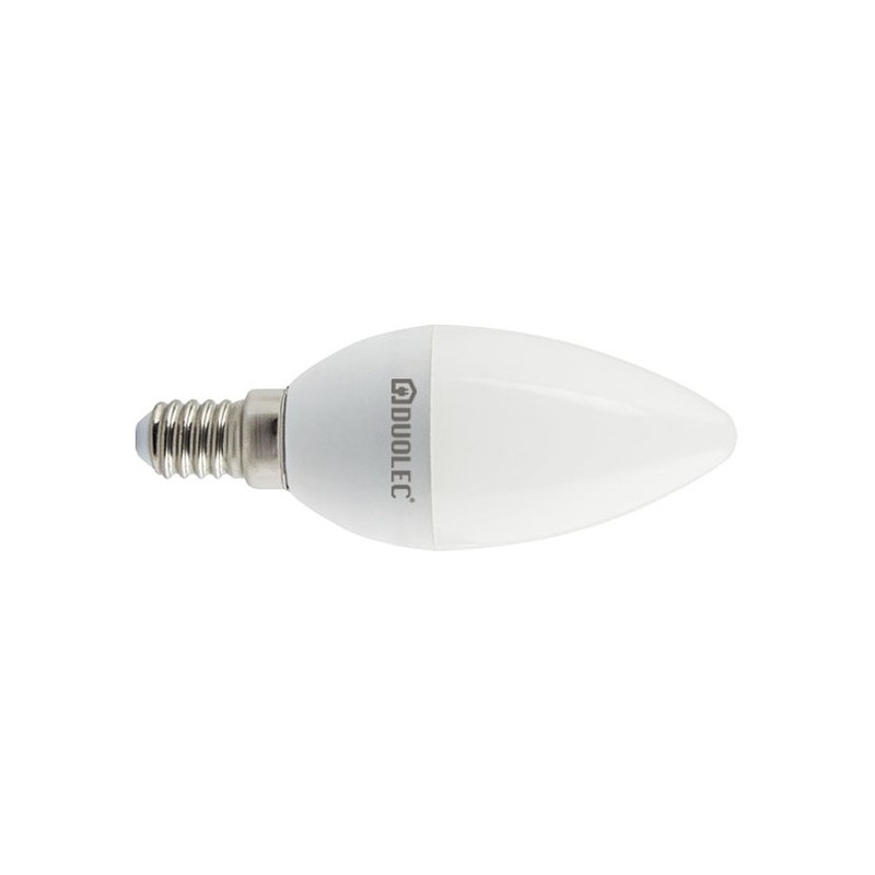 Bombilla LED vela - DUOLEC - E14 luz fría 7w